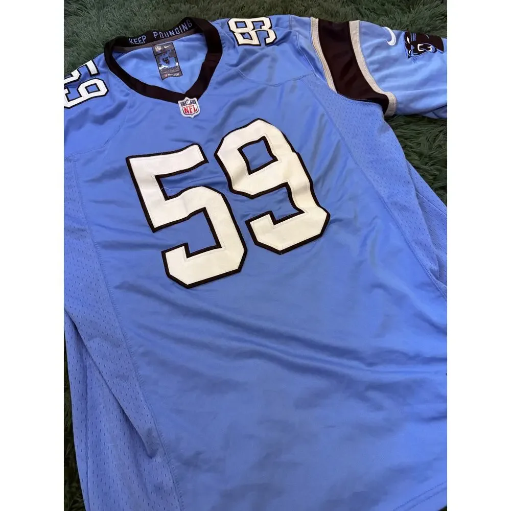 Nike Carolina Panthers Luke Kuechly #59 Blue NFL Football Jersey Men's XL